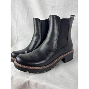 Universal Thread Women Black Celina Chelsea Lug Sole Ankle Boots 8.5 NEW